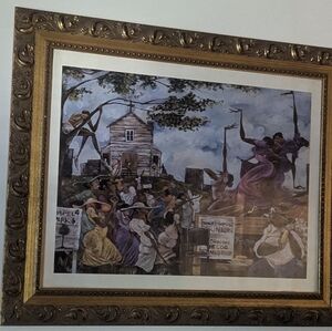 Beautiful Gospel Park by Frank Morrison (Art Print)in a beautiful Gold frame